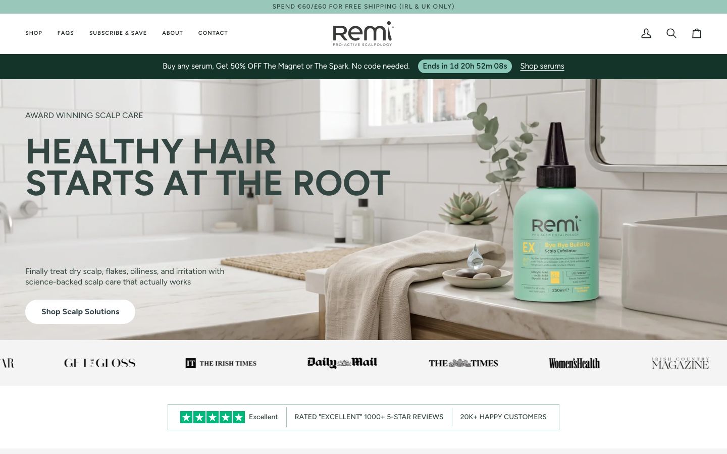 Remi website homepage