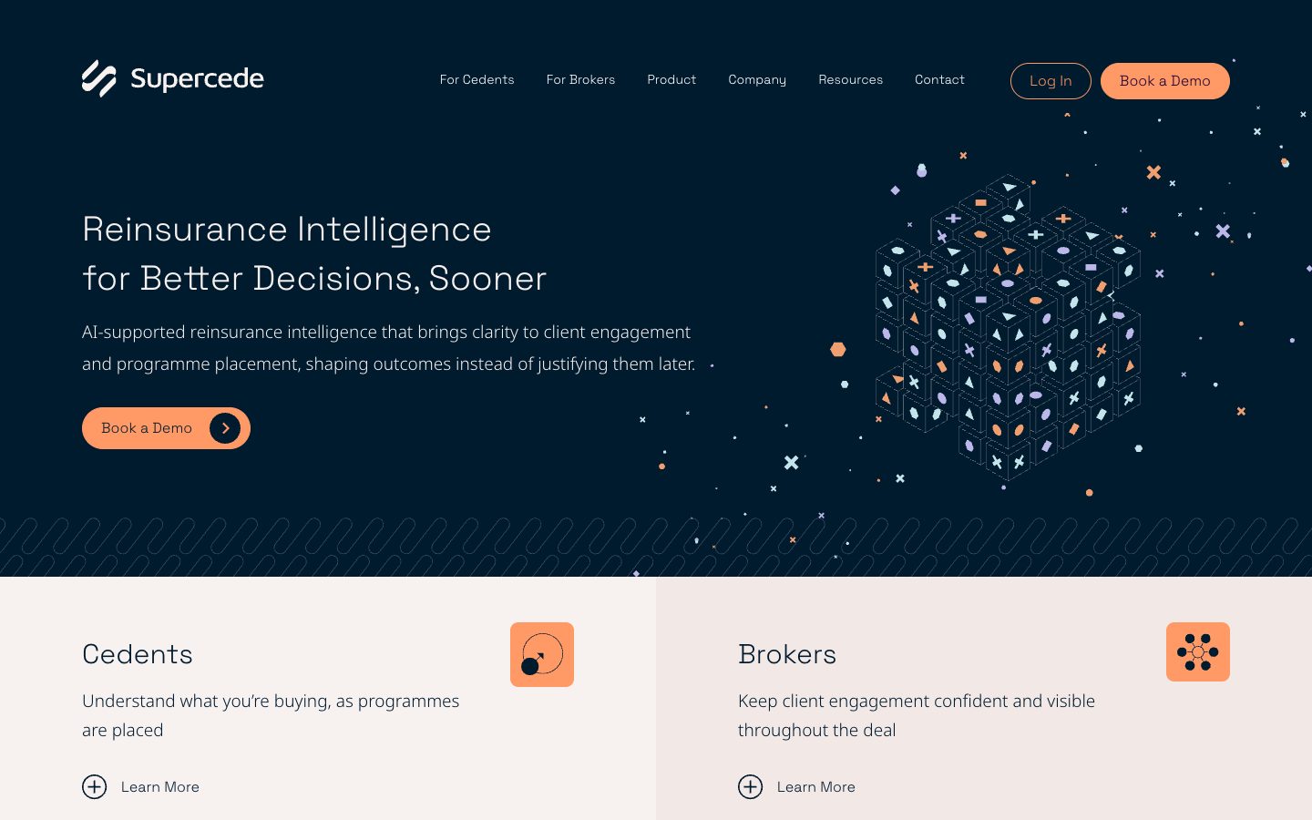 Homepage of the Supercede website